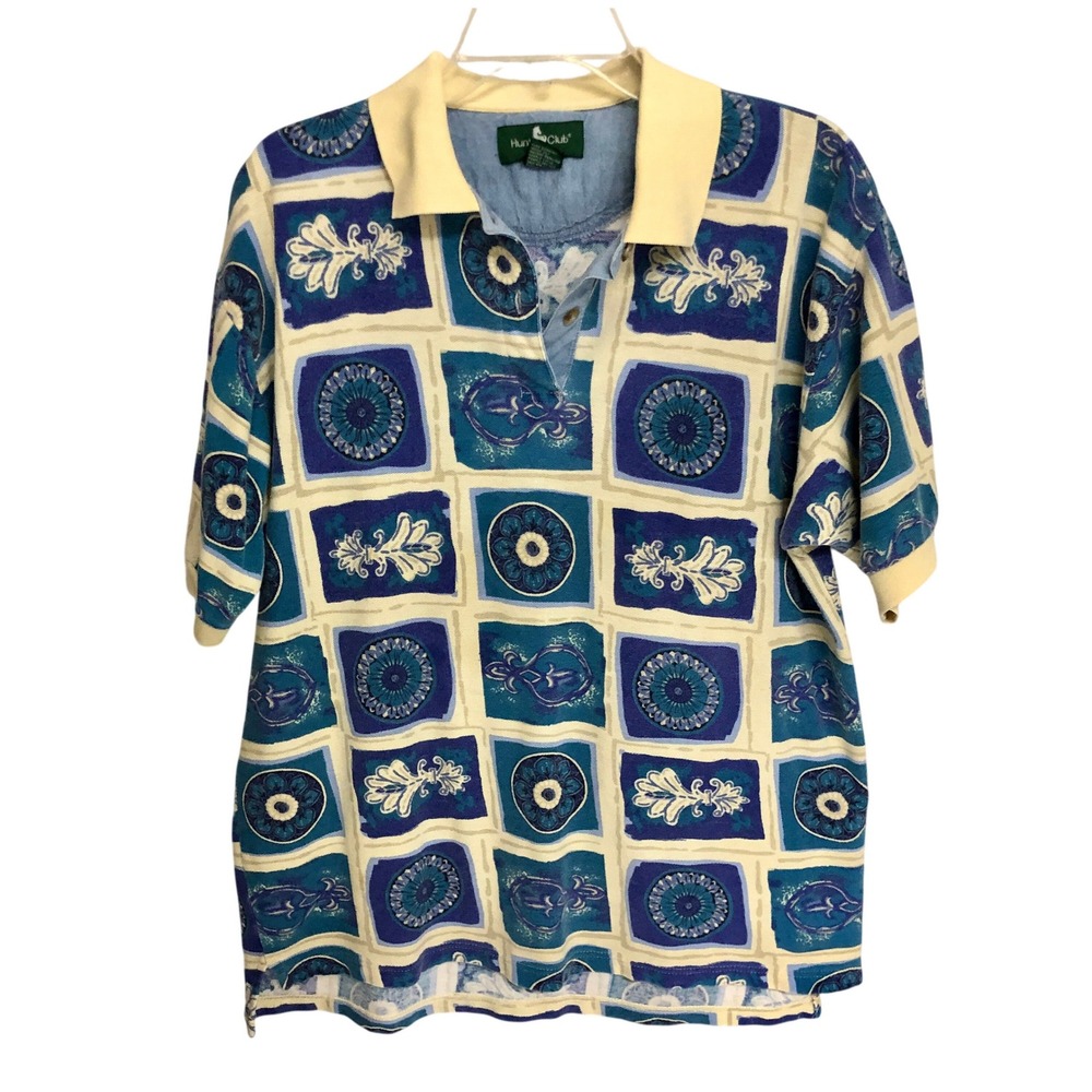 Women's Classic 90s‎ 2-Button Short Sleeve Golf Shirt Oversized Small (XL Fit)
